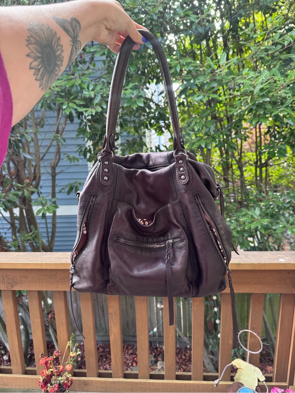 Free People We The Free Emerson Tote Bag Full Size Excellent Condition Leather